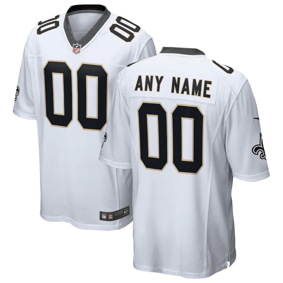 Men New Orleans Saints Nike White Custom Game NFL Jersey->customized nfl jersey->Custom Jersey